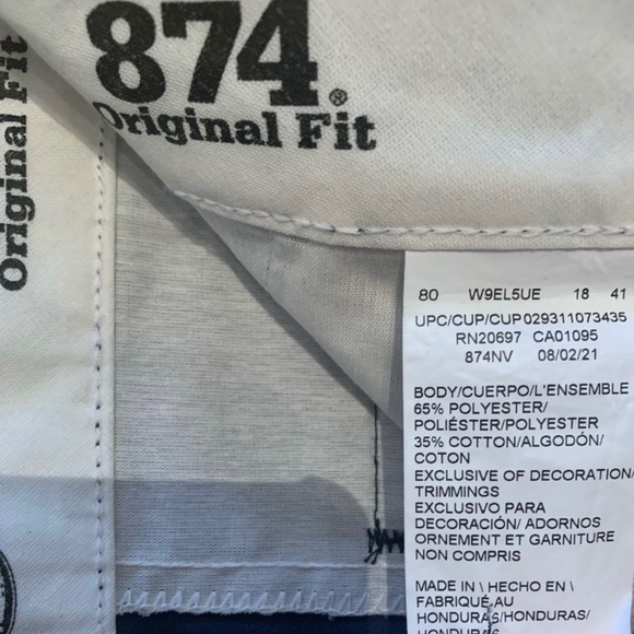 Dickie's 874 Original Work Pants Loose Fit Patchwork
Waist Cargo Pants Navy Blue - Picture 12 of 13